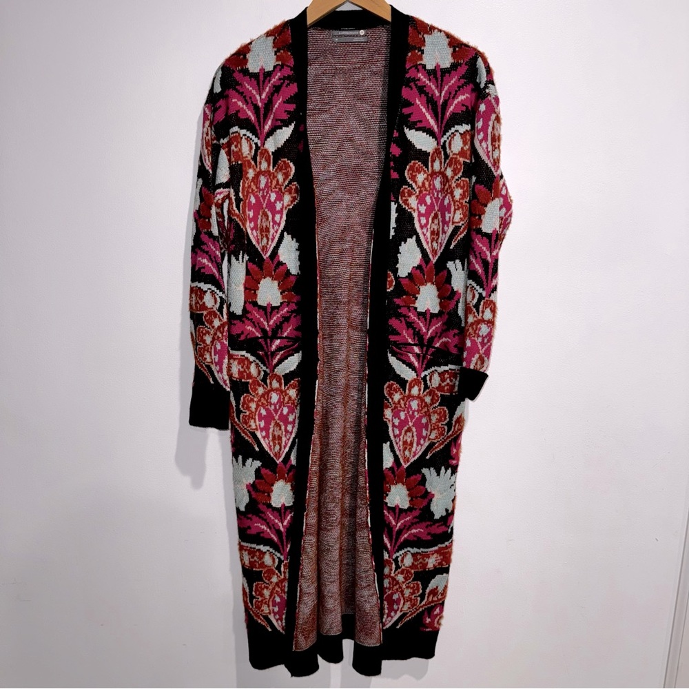 Like new Anthropologie Patterned Duster cardigan sweater size XS - Picture 3 of 14